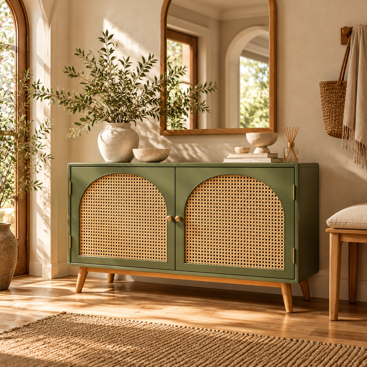 DFHEU™ Terra Mesa Cane-Front Cabinet