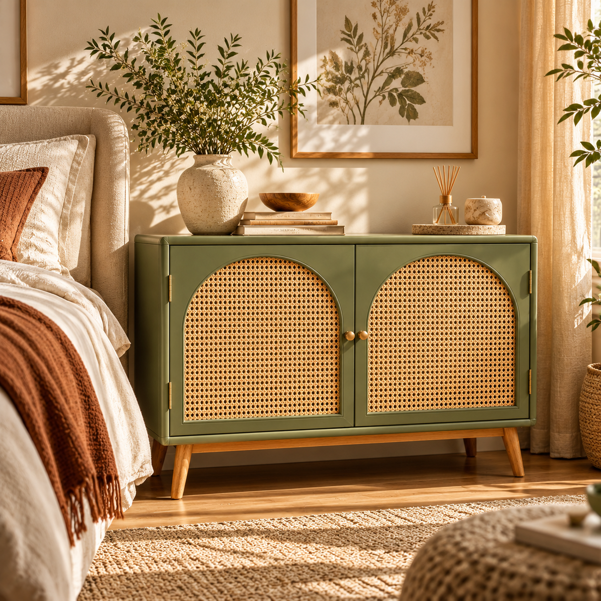 DFHEU™ Terra Mesa Cane-Front Cabinet
