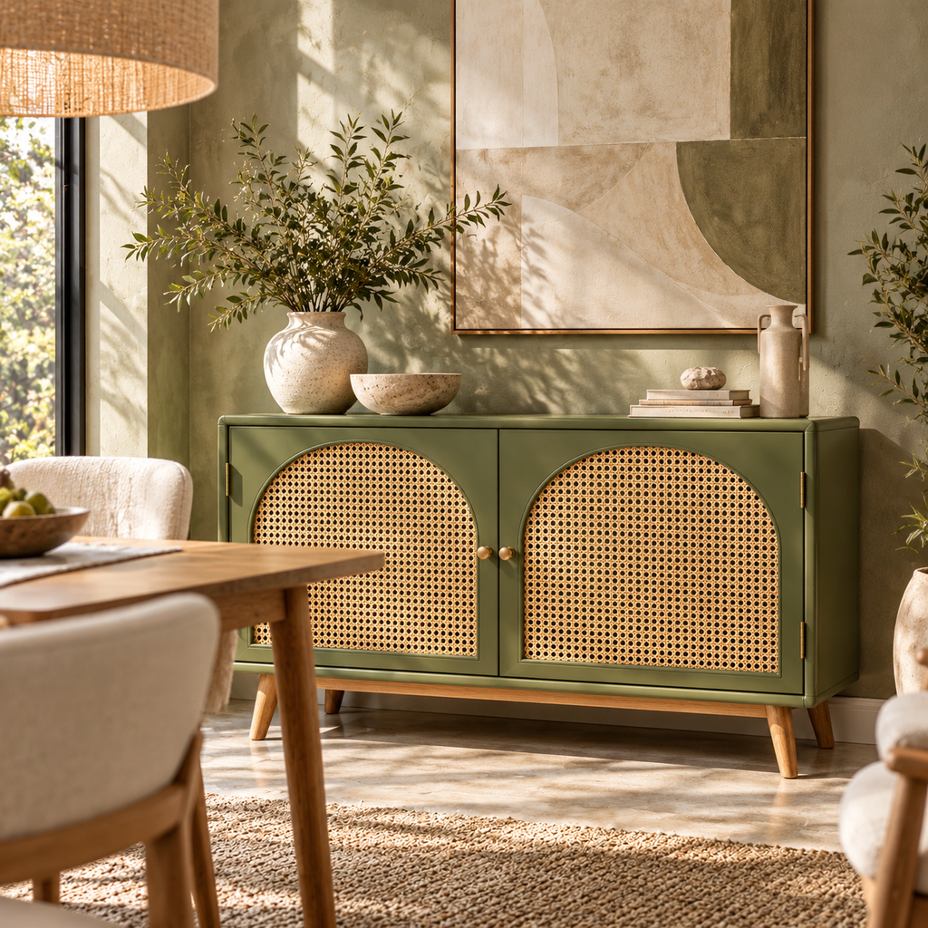 DFHEU™ Terra Mesa Cane-Front Cabinet