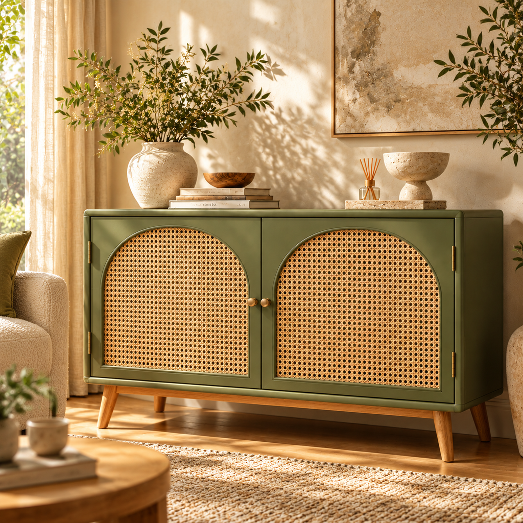 DFHEU™ Terra Mesa Cane-Front Cabinet