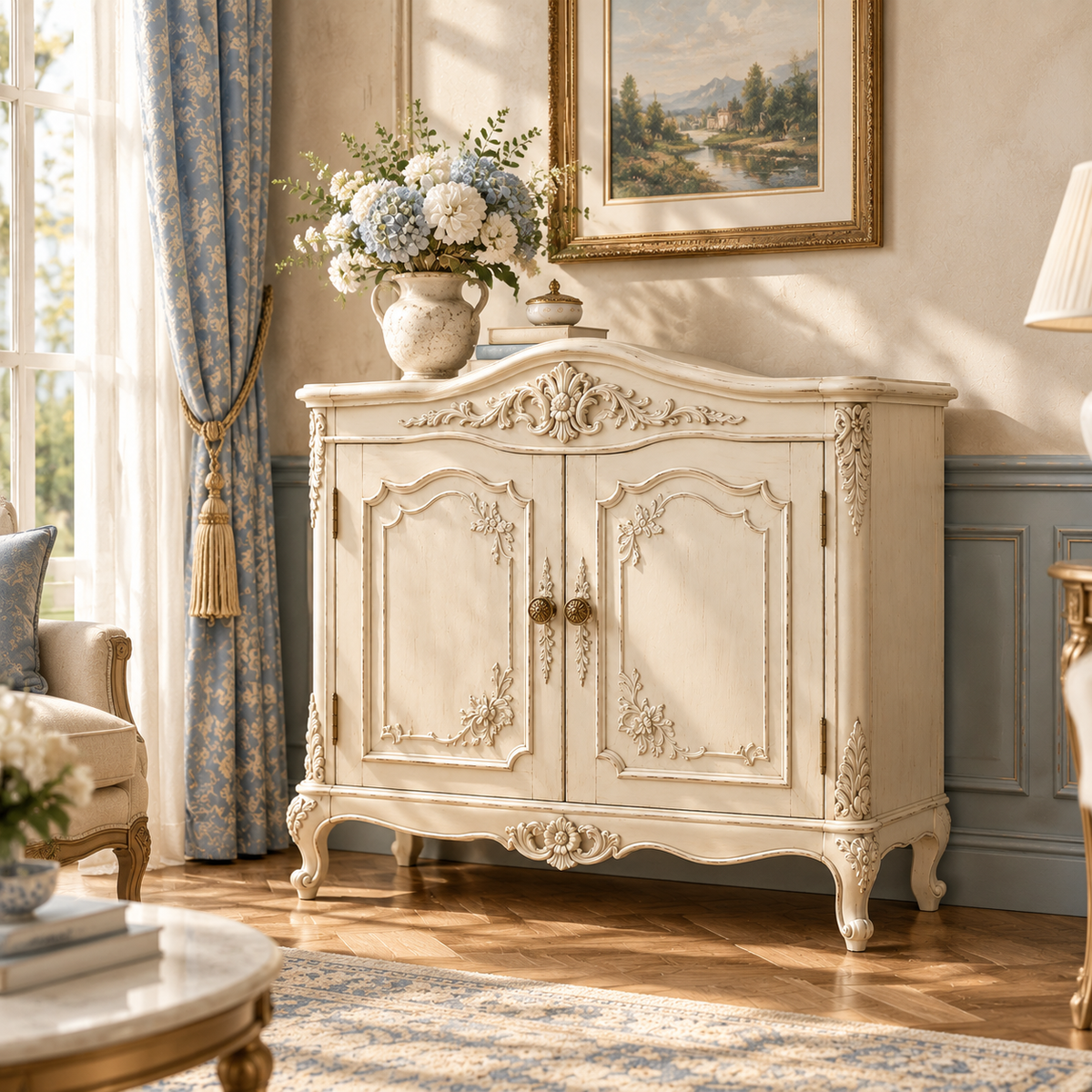 DFHEU™ Belle Époque Carved Accent Cabinet