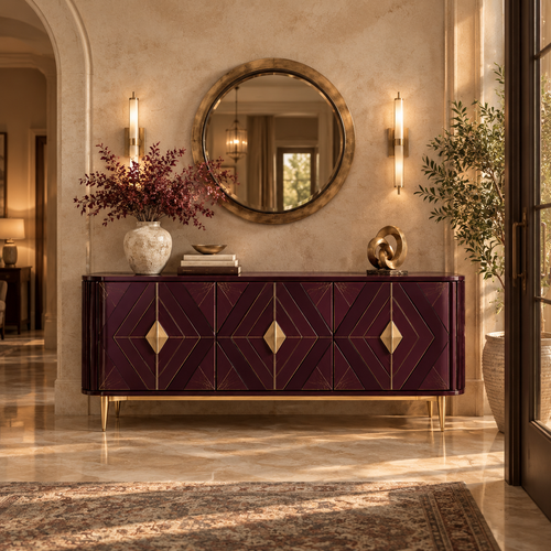 DFHEU™ Aubergine Marquetry Credenza
