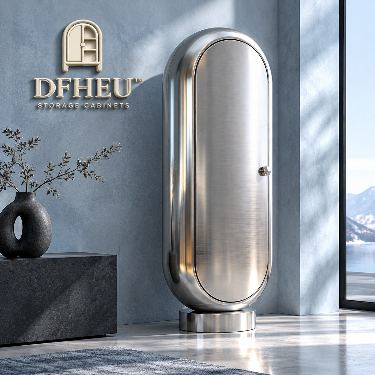 DFHEU™ Chrome Orbit Oval Cabinet