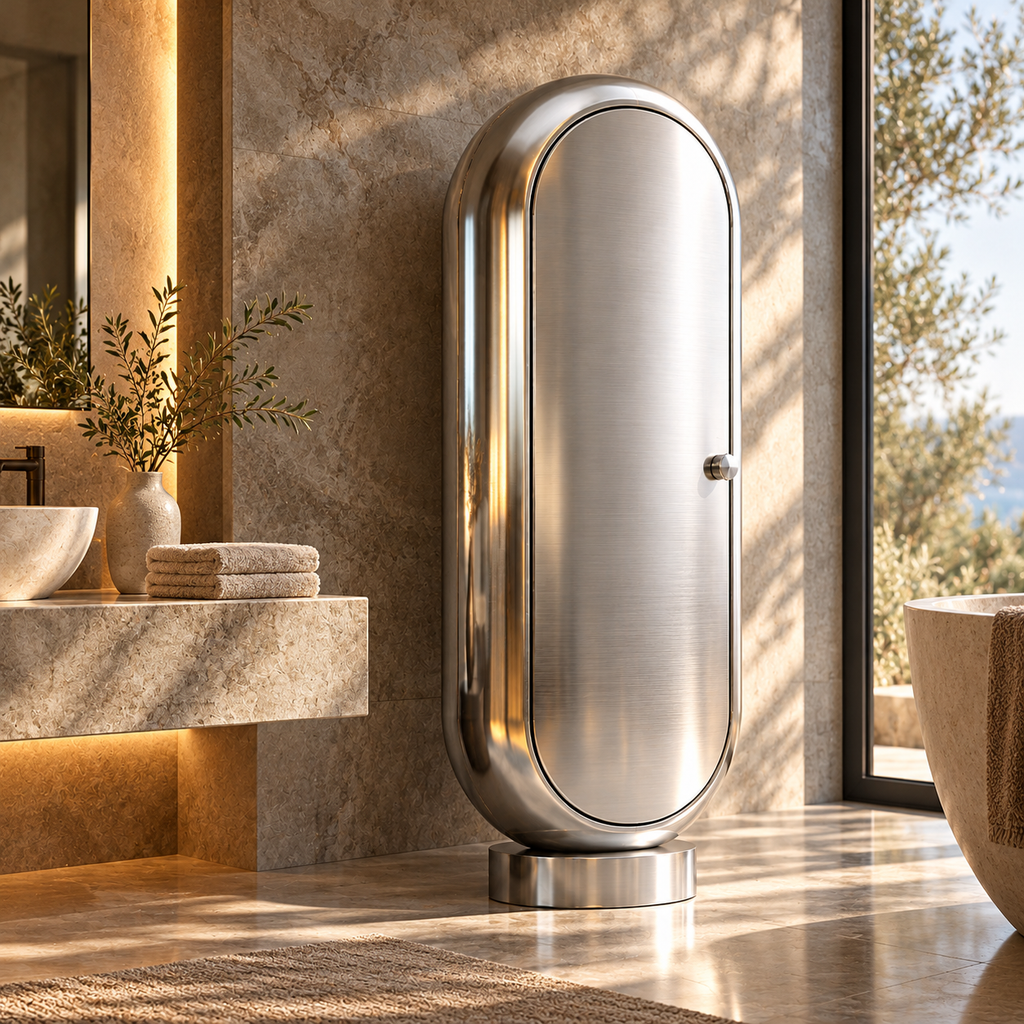 DFHEU™ Chrome Orbit Oval Cabinet