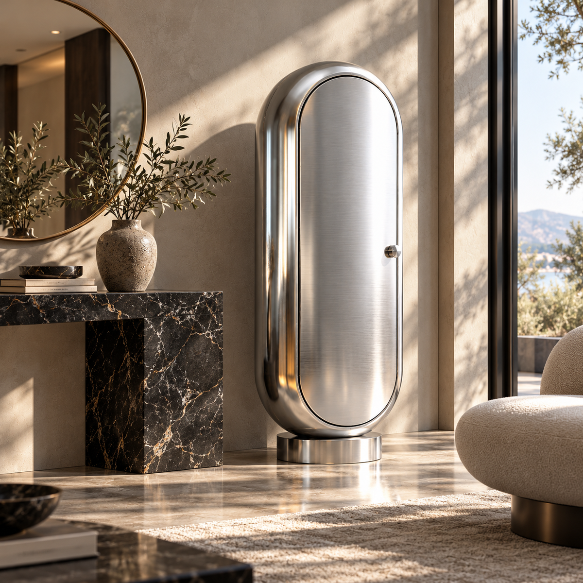 DFHEU™ Chrome Orbit Oval Cabinet