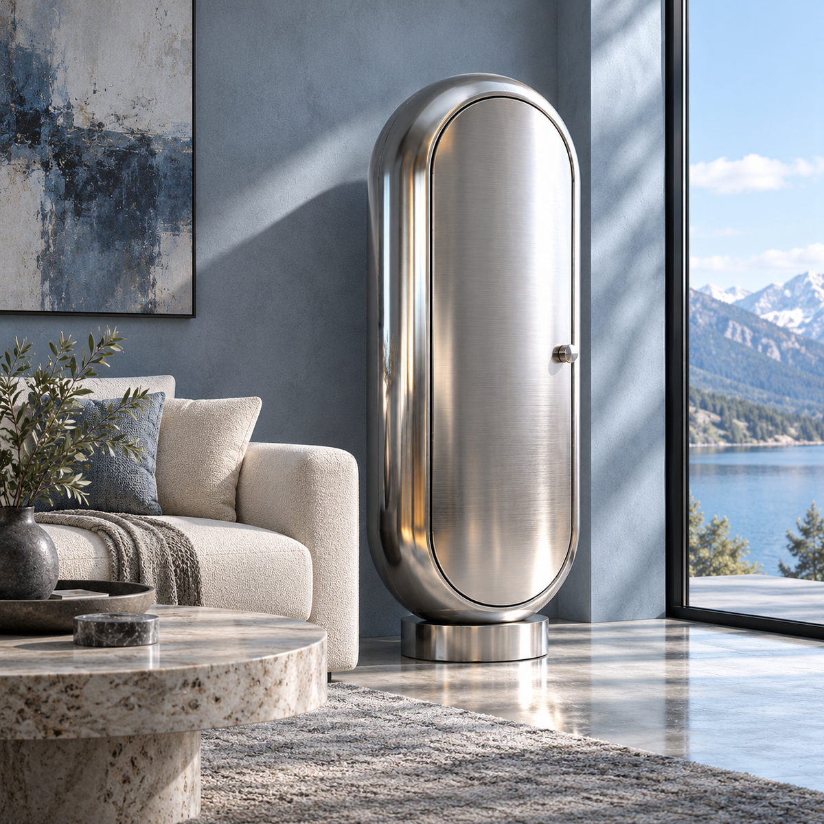 DFHEU™ Chrome Orbit Oval Cabinet